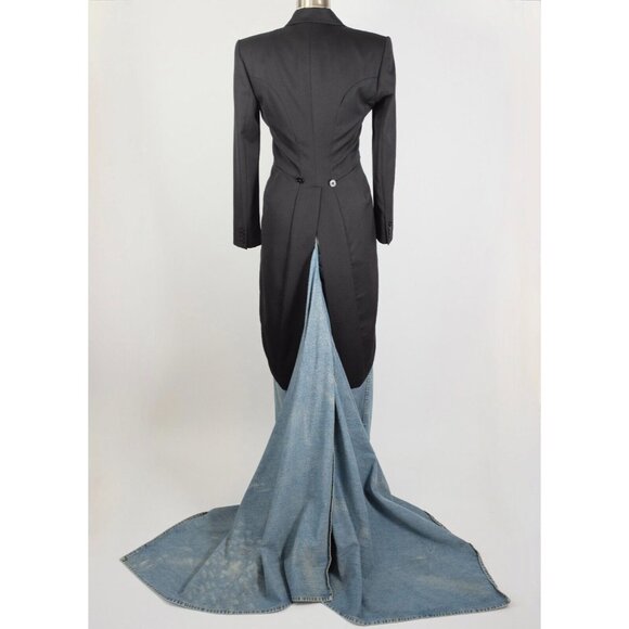 Ralph Lauren Collection long denim skirt sz 4 maxi train Spring 2003 - Picture 2 of 12